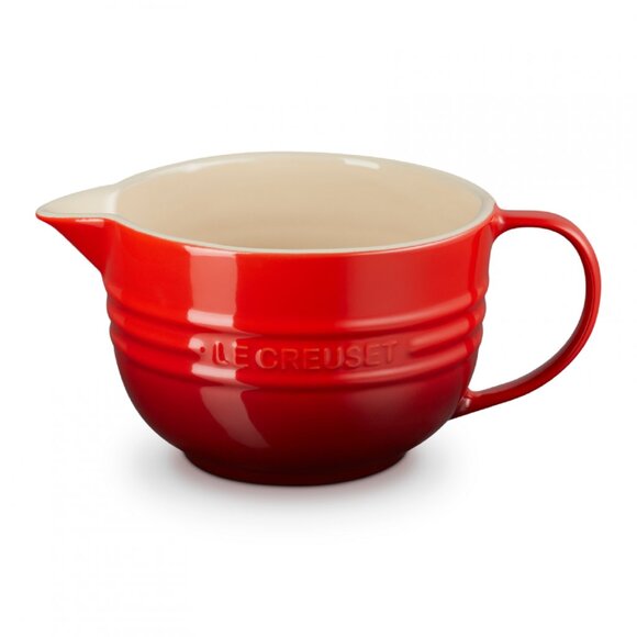 NEW Le Creuset Stoneware Batter Mixing Bowl 2 qt. Cerise Cherry Red - Picture 1 of 10